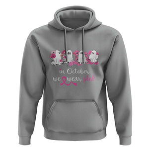 Pink Breast Cancer Hoodie In October We Wear Pink Pink Ghost Halloween TS09 Sport Gray Print Your Wear