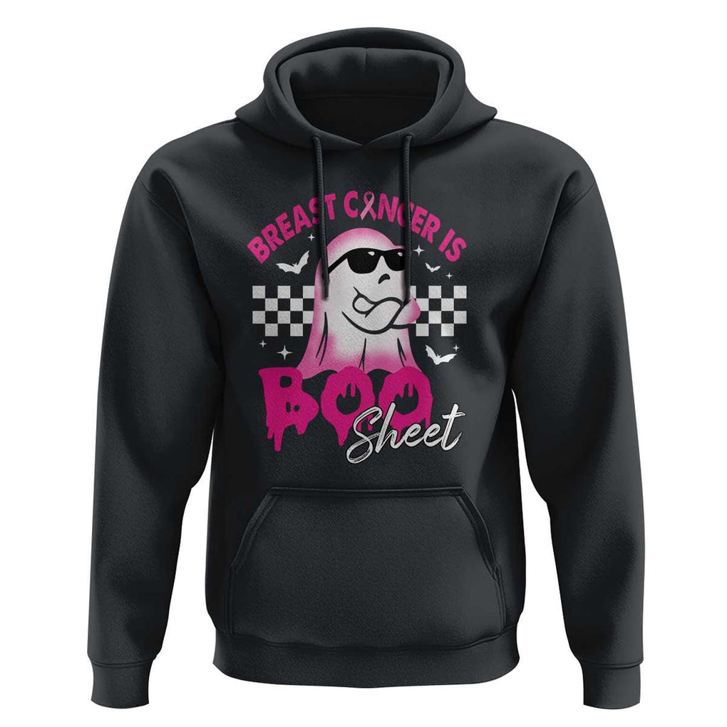 Halloween Breast Cancer Is Boo Sheet Hoodie Groovy Cute Pink Ghost TS09 Black Print Your Wear