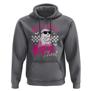 Halloween Breast Cancer Is Boo Sheet Hoodie Groovy Cute Pink Ghost TS09 Charcoal Print Your Wear