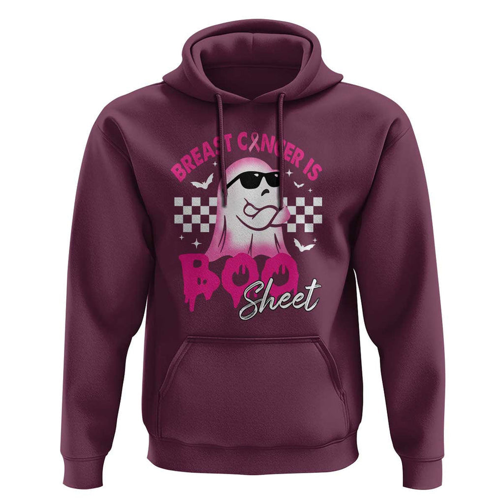 Halloween Breast Cancer Is Boo Sheet Hoodie Groovy Cute Pink Ghost TS09 Maroon Print Your Wear