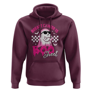 Halloween Breast Cancer Is Boo Sheet Hoodie Groovy Cute Pink Ghost TS09 Maroon Print Your Wear