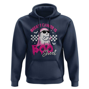 Halloween Breast Cancer Is Boo Sheet Hoodie Groovy Cute Pink Ghost TS09 Navy Print Your Wear