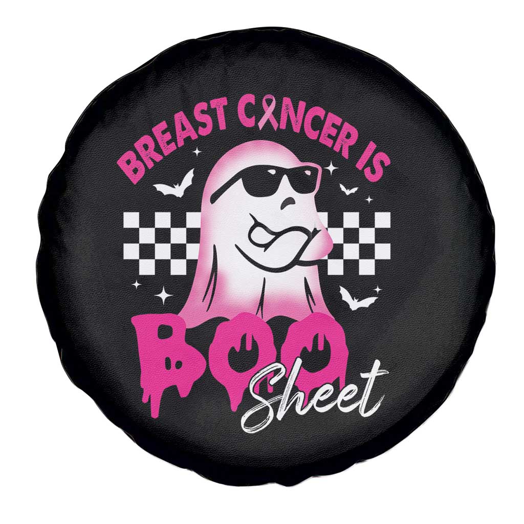 Halloween Breast Cancer Is Boo Sheet Spare Tire Cover Groovy Cute Pink Ghost TS09 Print Your Wear