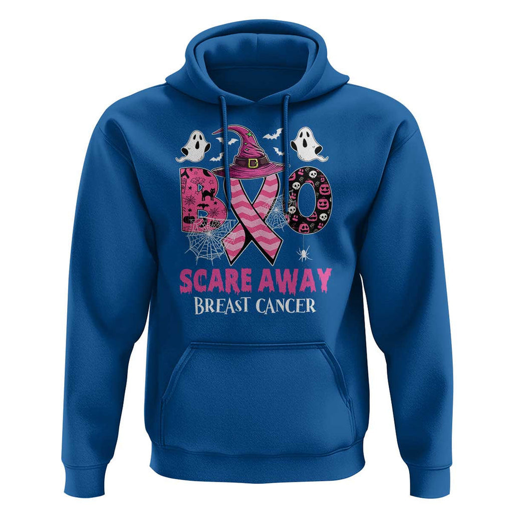 Pink Breast Cancer Halloween Hoodie Boo Scare Away Pink Ribbon Witch TS09 Royal Blue Print Your Wear