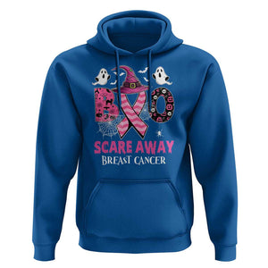 Pink Breast Cancer Halloween Hoodie Boo Scare Away Pink Ribbon Witch TS09 Royal Blue Print Your Wear