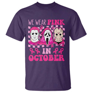 Breast Cancer Halloween T Shirt In October We Wear Pink Horror Character TS09 Purple Print Your Wear