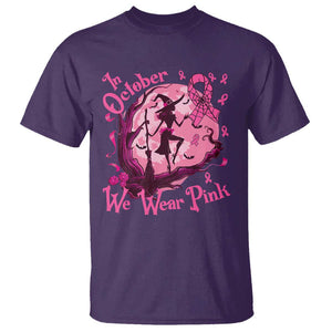Breast Cancer Halloween T Shirt In October We Wear Pink Witch TS09 Purple Print Your Wear