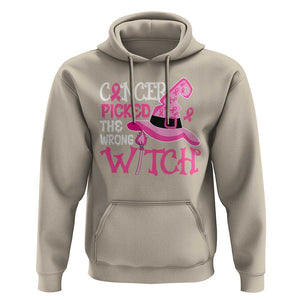 Breast Cancer Halloween Hoodie Cancer Picked The Wrong Witch TS09 Sand Print Your Wear