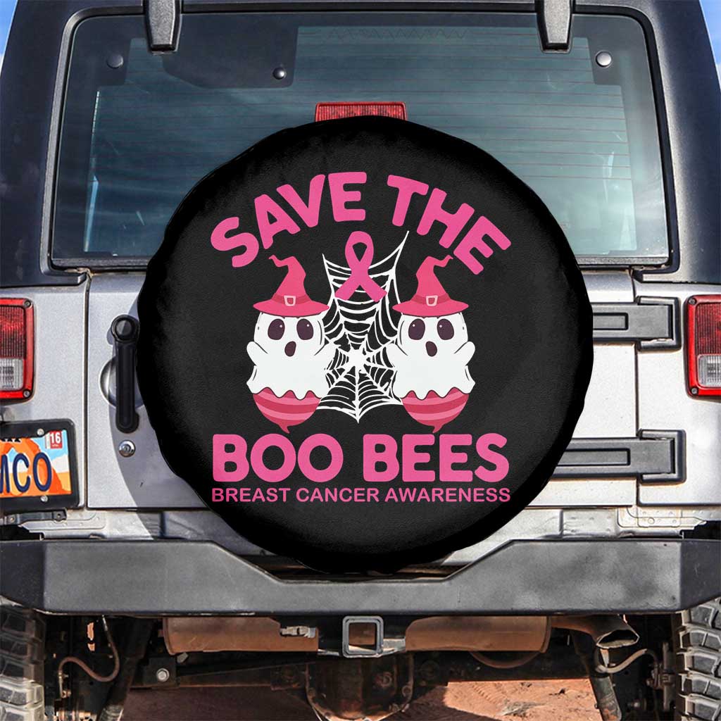 Breast Cancer Halloween Spare Tire Cover Save The Boo Bees TS09 No hole Black Print Your Wear