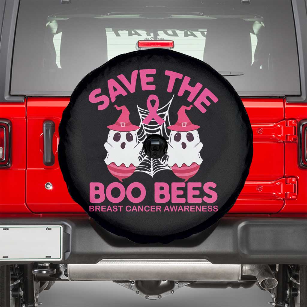 Breast Cancer Halloween Spare Tire Cover Save The Boo Bees TS09 Black Print Your Wear