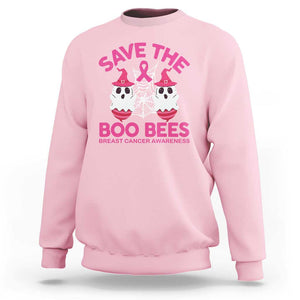 Breast Cancer Halloween Sweatshirt Save The Boo Bees TS09 Light Pink Print Your Wear