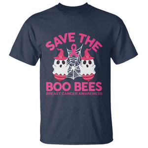 Breast Cancer Halloween T Shirt Save The Boo Bees TS09 Navy Print Your Wear