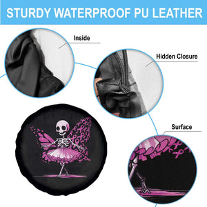 Pink Breast Cancer Spare Tire Cover Cute Ballerina Skeleton Ribbon Buterfly TS09 Print Your Wear