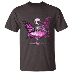 Pink Breast Cancer T Shirt Cute Ballerina Skeleton Ribbon Buterfly TS09 Dark Chocolate Print Your Wear