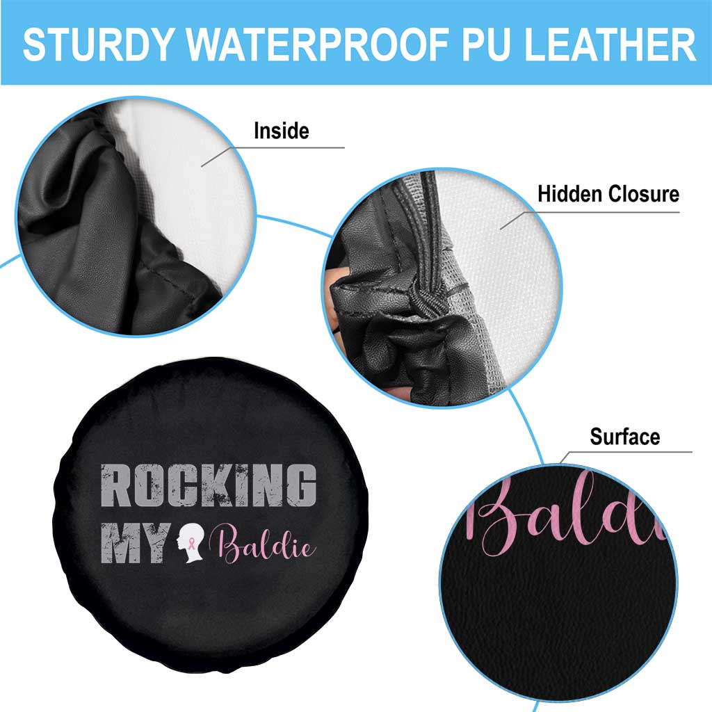 Breast Cancer Chemotherapy Spare Tire Cover Rocking My Baldie Slay Bald Lady TS09 Print Your Wear