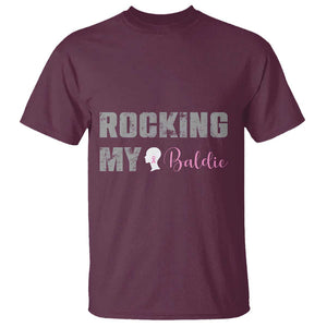 Breast Cancer Chemotherapy T Shirt Rocking My Baldie Slay Bald Lady TS09 Maroon Print Your Wear