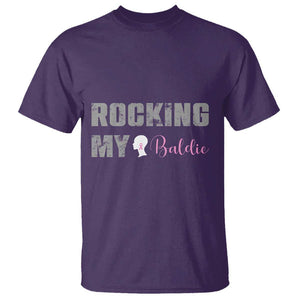 Breast Cancer Chemotherapy T Shirt Rocking My Baldie Slay Bald Lady TS09 Purple Print Your Wear