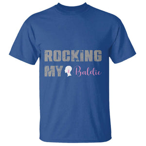 Breast Cancer Chemotherapy T Shirt Rocking My Baldie Slay Bald Lady TS09 Royal Blue Print Your Wear