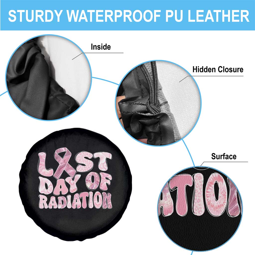 Pink Breast Cancer Chemotherapy Spare Tire Cover Last Day Of Radiation Pink Ribbon TS09 Print Your Wear