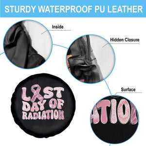 Pink Breast Cancer Chemotherapy Spare Tire Cover Last Day Of Radiation Pink Ribbon TS09 Print Your Wear