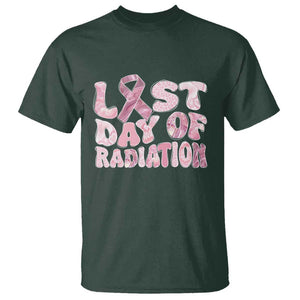 Pink Breast Cancer Chemotherapy T Shirt Last Day Of Radiation Pink Ribbon TS09 Dark Forest Green Print Your Wear