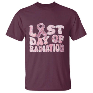 Pink Breast Cancer Chemotherapy T Shirt Last Day Of Radiation Pink Ribbon TS09 Maroon Print Your Wear