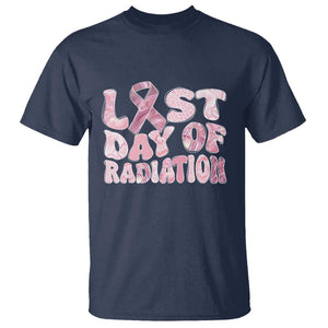 Pink Breast Cancer Chemotherapy T Shirt Last Day Of Radiation Pink Ribbon TS09 Navy Print Your Wear