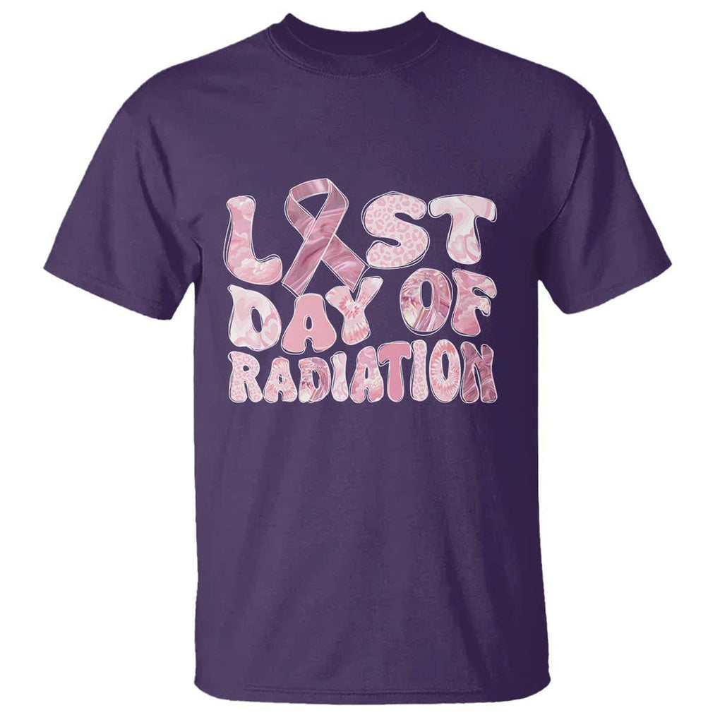 Pink Breast Cancer Chemotherapy T Shirt Last Day Of Radiation Pink Ribbon TS09 Purple Print Your Wear