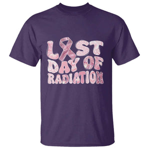 Pink Breast Cancer Chemotherapy T Shirt Last Day Of Radiation Pink Ribbon TS09 Purple Print Your Wear