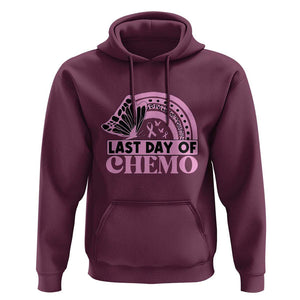 Breast Cancer Chemotherapy Hoodie Last Day Of Chemo Pink Ribbon TS09 Maroon Print Your Wear