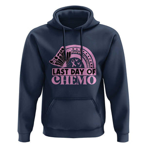 Breast Cancer Chemotherapy Hoodie Last Day Of Chemo Pink Ribbon TS09 Navy Print Your Wear