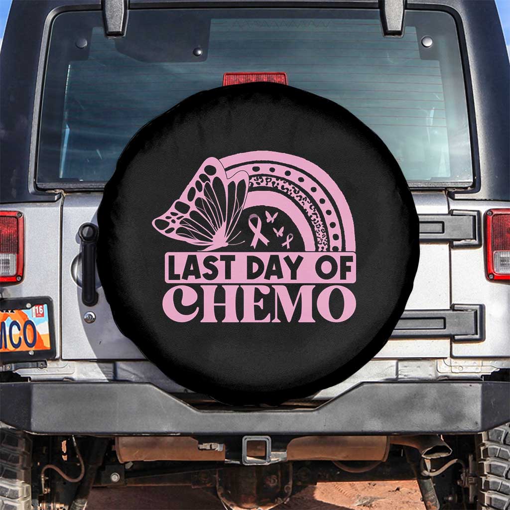 Breast Cancer Chemotherapy Spare Tire Cover Last Day Of Chemo Pink Ribbon TS09 No hole Black Print Your Wear