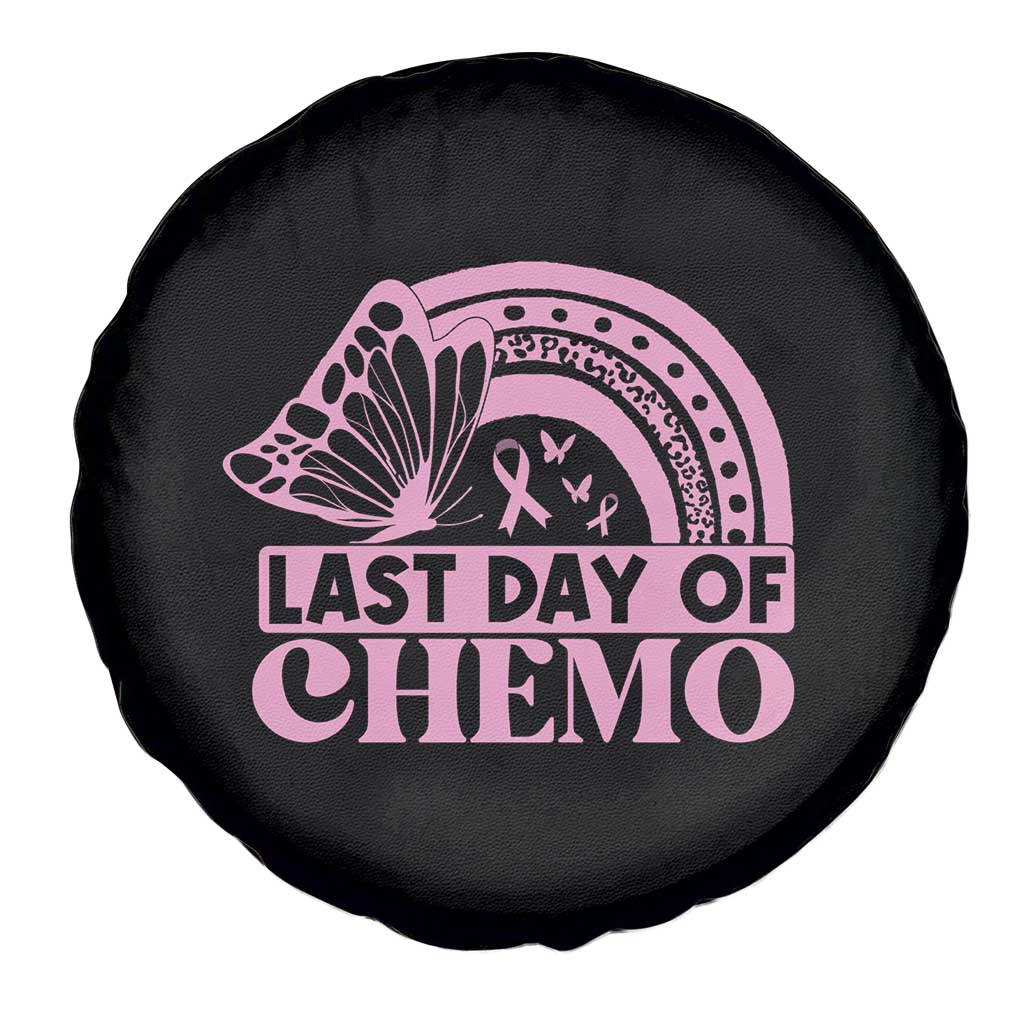 Breast Cancer Chemotherapy Spare Tire Cover Last Day Of Chemo Pink Ribbon TS09 Print Your Wear