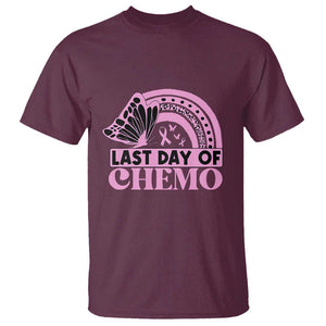 Breast Cancer Chemotherapy T Shirt Last Day Of Chemo Pink Ribbon TS09 Maroon Print Your Wear