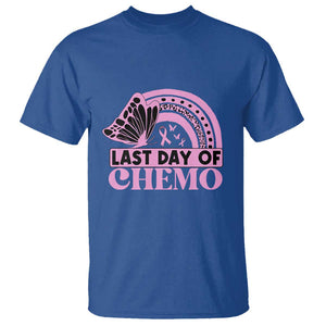 Breast Cancer Chemotherapy T Shirt Last Day Of Chemo Pink Ribbon TS09 Royal Blue Print Your Wear
