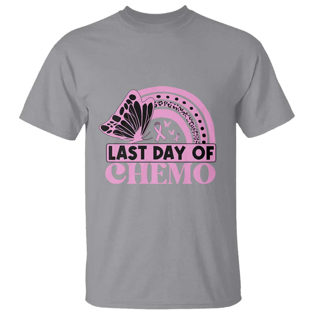 Breast Cancer Chemotherapy T Shirt Last Day Of Chemo Pink Ribbon TS09 Sport Gray Print Your Wear
