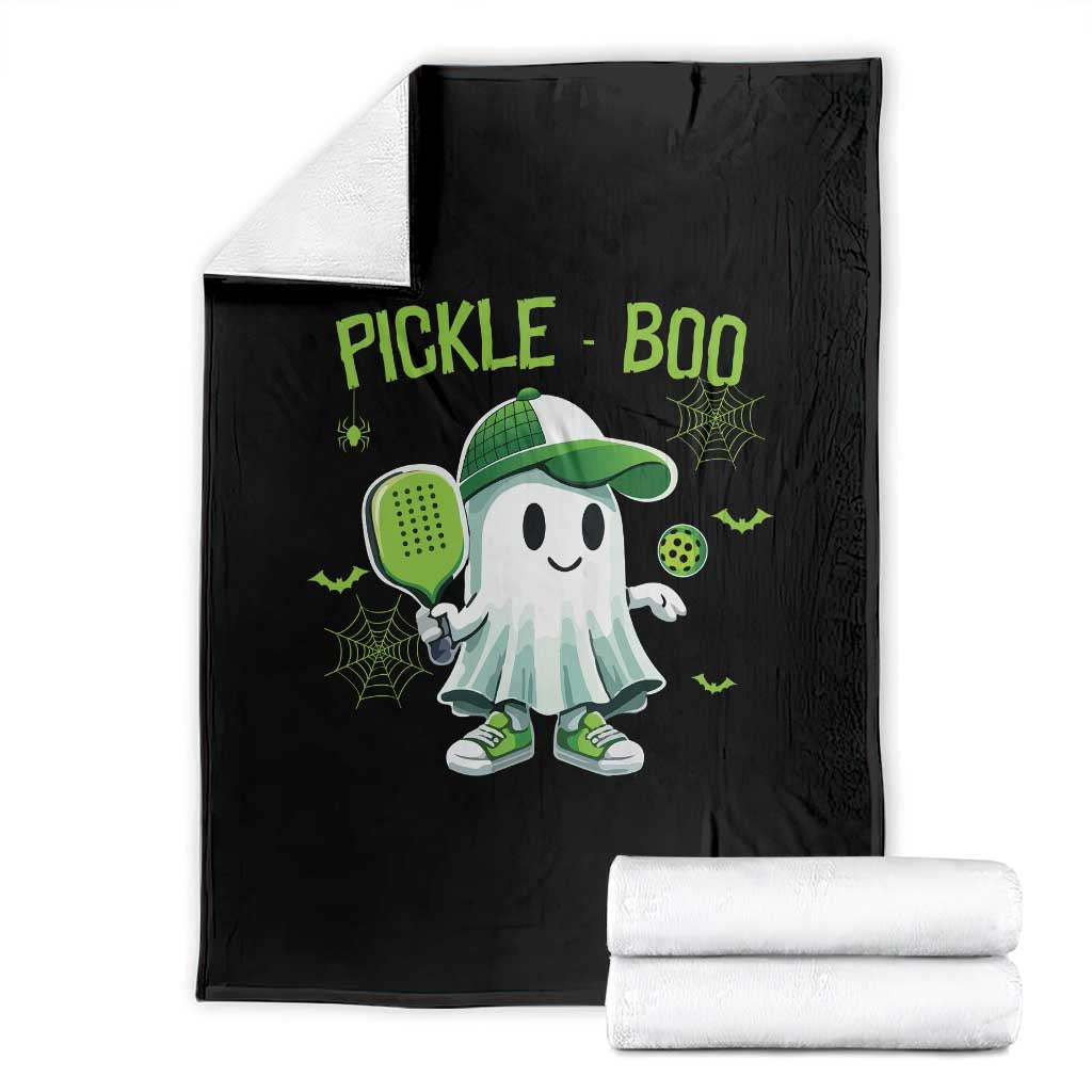 Halloween Pickleball Throw Blanket Pickle Boo Cute Ghost TS09 Black Print Your Wear