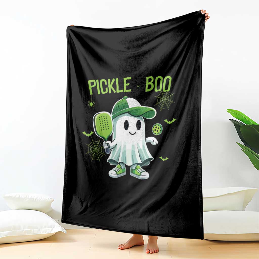 Halloween Pickleball Throw Blanket Pickle Boo Cute Ghost TS09 Print Your Wear