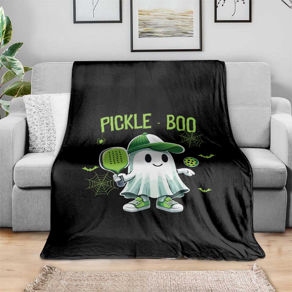 Halloween Pickleball Throw Blanket Pickle Boo Cute Ghost TS09 Print Your Wear