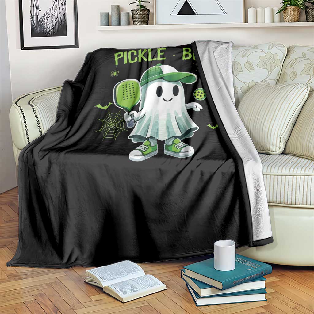 Halloween Pickleball Throw Blanket Pickle Boo Cute Ghost TS09 Print Your Wear