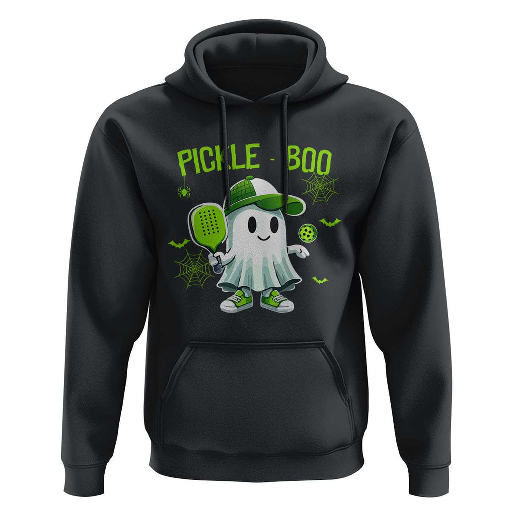 Halloween Pickleball Hoodie Pickle Boo Cute Ghost TS09 Black Print Your Wear