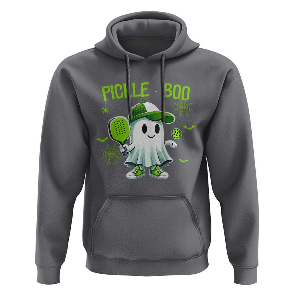Halloween Pickleball Hoodie Pickle Boo Cute Ghost TS09 Charcoal Print Your Wear