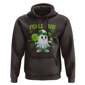 Halloween Pickleball Hoodie Pickle Boo Cute Ghost TS09 Dark Chocolate Print Your Wear
