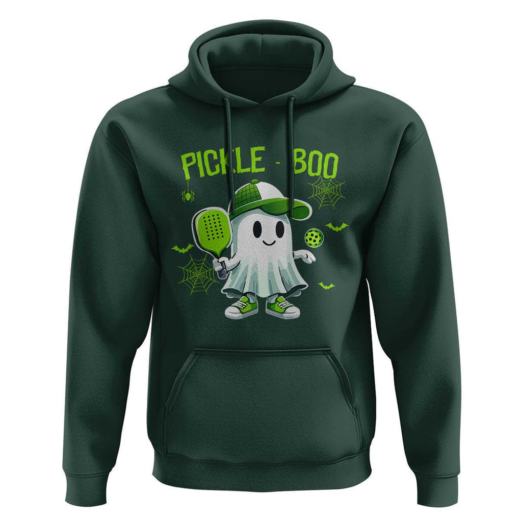 Halloween Pickleball Hoodie Pickle Boo Cute Ghost TS09 Dark Forest Green Print Your Wear