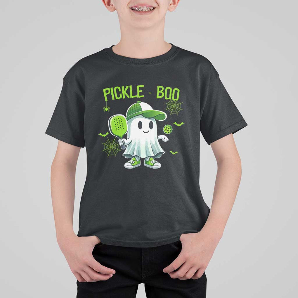 Halloween Pickleball T Shirt For Kid Pickle Boo Cute Ghost TS09 Black Print Your Wear