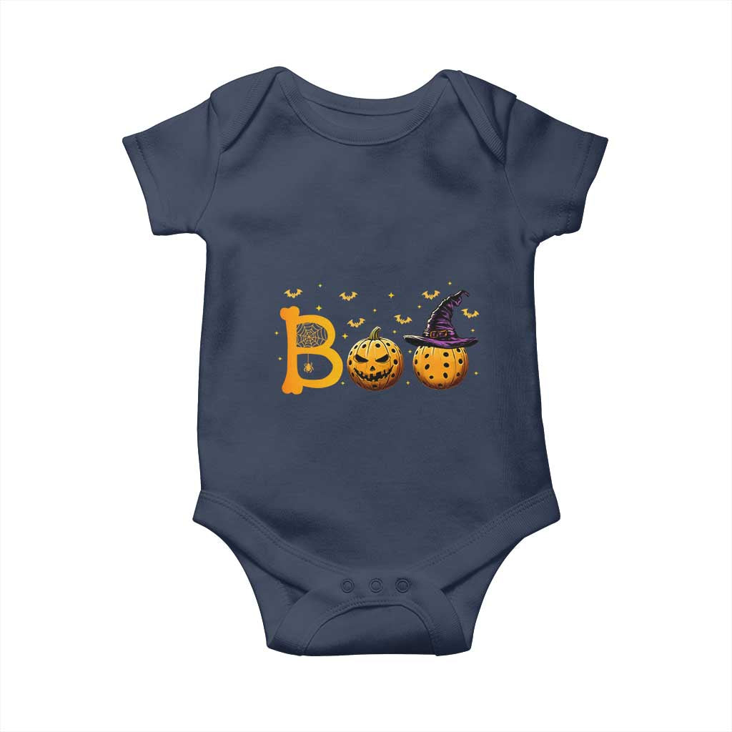 Halloween Pickleball Baby Onesie Boo Pickle Ball Witch Pumpkin TS09 Navy Print Your Wear