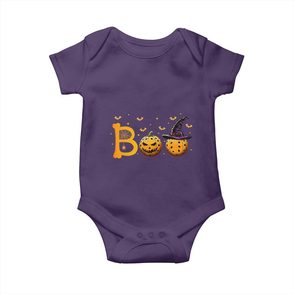 Halloween Pickleball Baby Onesie Boo Pickle Ball Witch Pumpkin TS09 Purple Print Your Wear