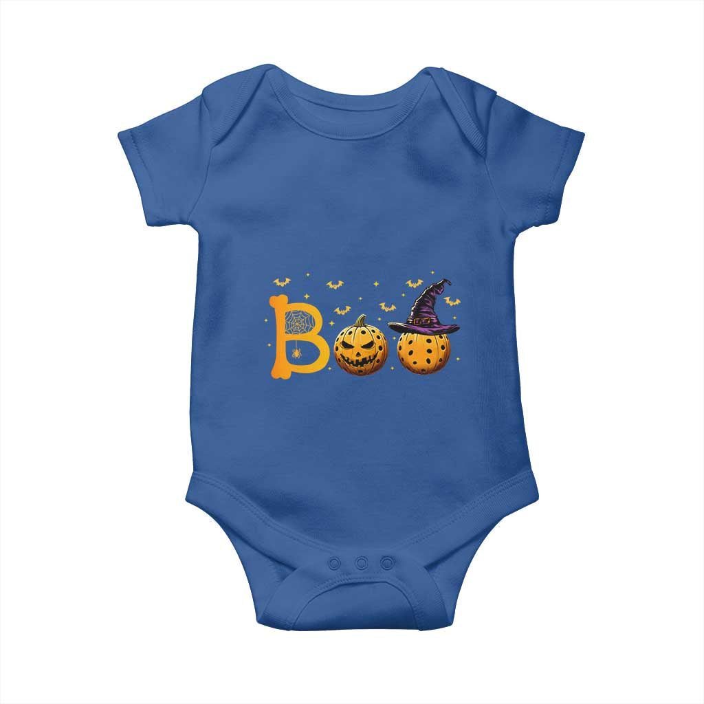 Halloween Pickleball Baby Onesie Boo Pickle Ball Witch Pumpkin TS09 Royal Blue Print Your Wear