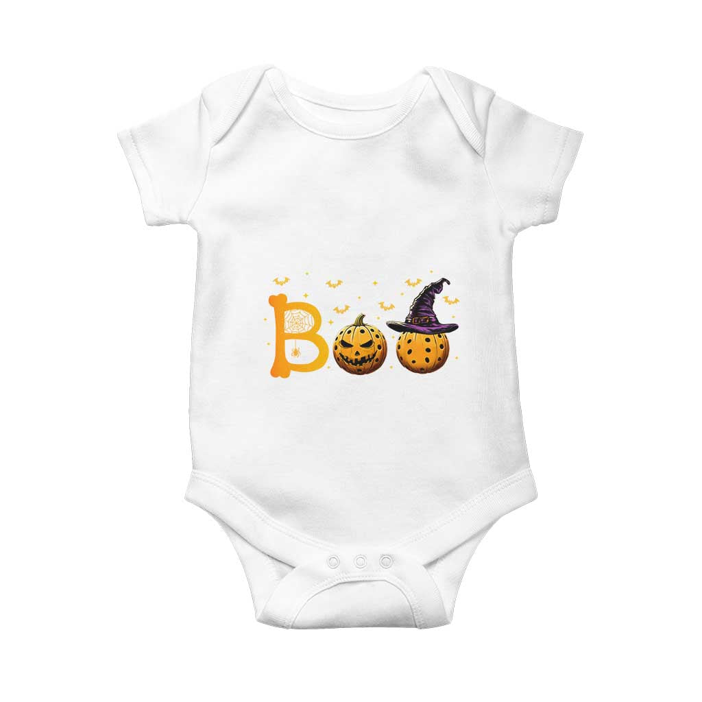 Halloween Pickleball Baby Onesie Boo Pickle Ball Witch Pumpkin TS09 White Print Your Wear