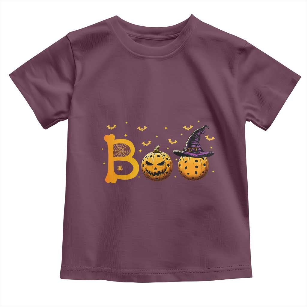 Halloween Pickleball Baby Shirt Boo Pickle Ball Witch Pumpkin TS09 Maroon Print Your Wear